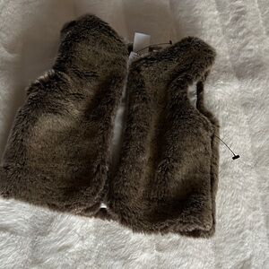 Carters Kids Faux Fur Vest - Brown 18 Months